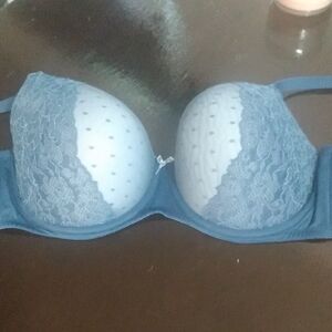 Cacique Elegant Blue Lace Bra Size 44DDD